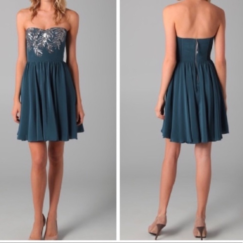 - Rebecca Taylor 🦚 peacock feather dress SZ 8